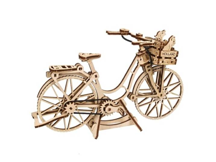 UGEARS Hollandse fiets 3D-puzzel – houten modellenset voor volwassenen om een Amsterdamse fiets te bouwen – World Cities Collection bouwset met kettingaandrijving – 3D houten puzzel voor volwassenen
