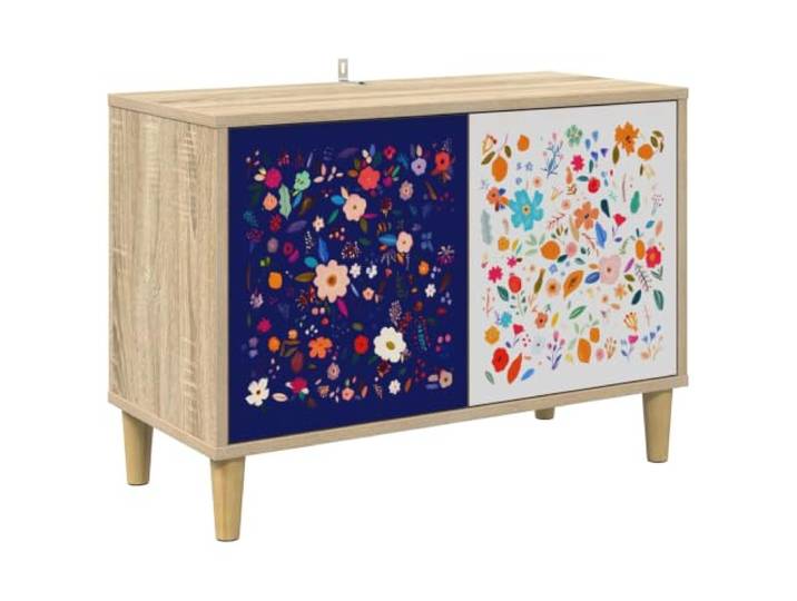 GKMBCVDFR TV-Schrank Mainz 69 x 33 x 50 cm Sonoma Holzwerkstoff Stauraum für Medien, Bücher, Deko, erhöhte Füße, Luftzirkulation, pflegeleichte Oberfläche, modernes Wohnzimmer