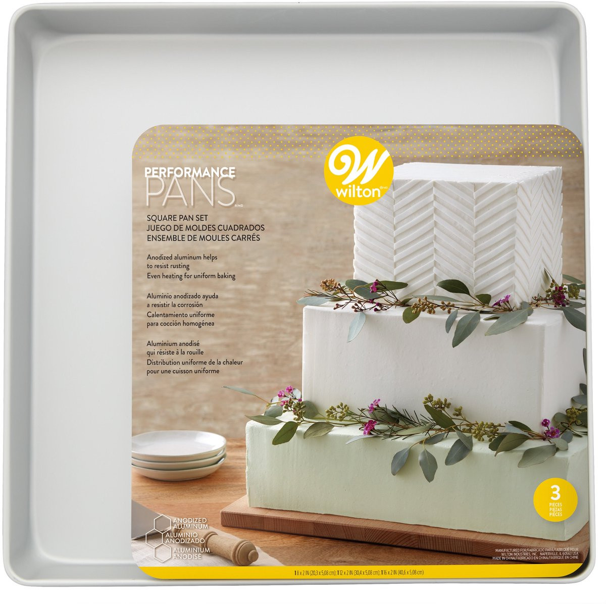 Wilton Performance Pans Vierkante Bakvorm Set van 3