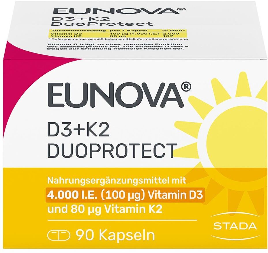 Eunova DuoProtect Vitamin D3+K2 4000IE/80UG