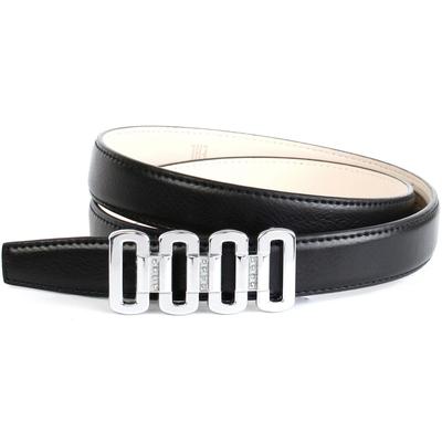 Ledergürtel ANTHONI CROWN, Damen, Gr. 80, schwarz, Leder, unifarben, Gürtel Ledergürtel, mit Glaskristallen besetzter Schließe