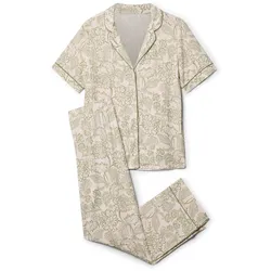 Tchibo - Pyjama - Damen - Gr. S - grün/print