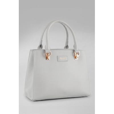Henkeltasche ANISTON ACCESSOIRES, Damen, Gr. B/H/T: 25cm x 18,5cm x 12cm, silber (hellgrau), Taschen, Handtasche, Umhängetasche - NEUE KOLLEKTION