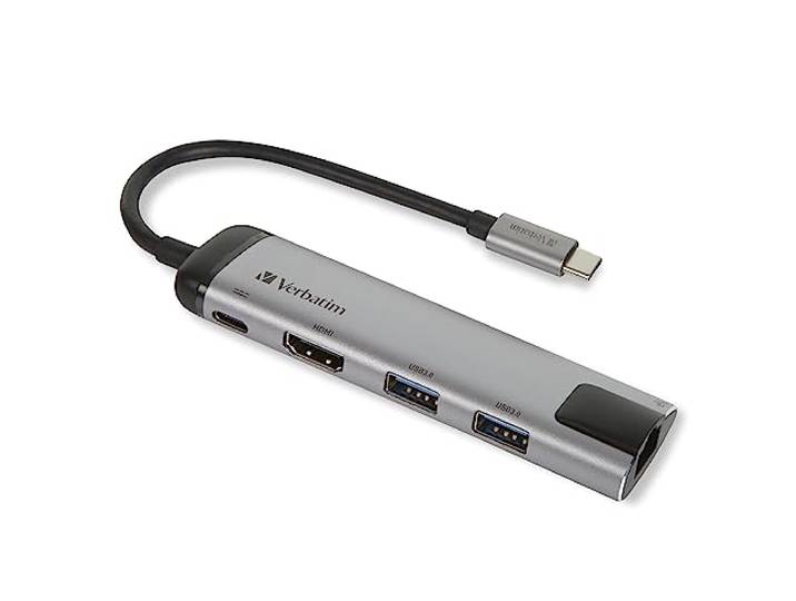 Verbatim USB-C multiport-adapter met USB 3.0 - HDMI, 4K, USB-C-hub met snellaadverbinding voor laptop, MacBook