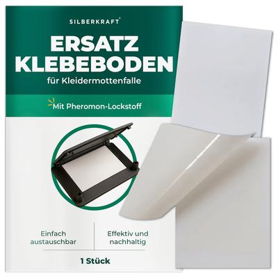 Silberkraft Ersatz Klebeboden für Kleidermottenfalle - mit Pheromon-Lockstoff gegen Kleidermotten – 1 Stück