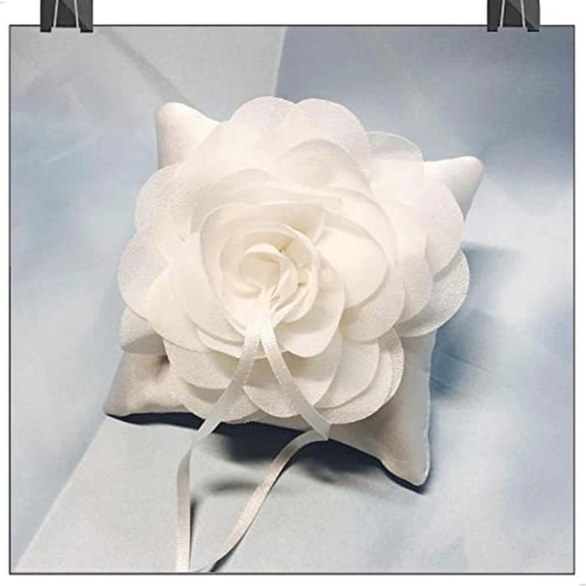 Trouwring Kussen met Bloemen - 10 x 10 cm