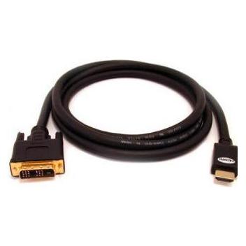 Logo Video-Kabel DVI-Stecker (18+1) - HDMI-Stecker, 2m, goldene Konnektoren, schwarz, Blister (2 m) (25260)