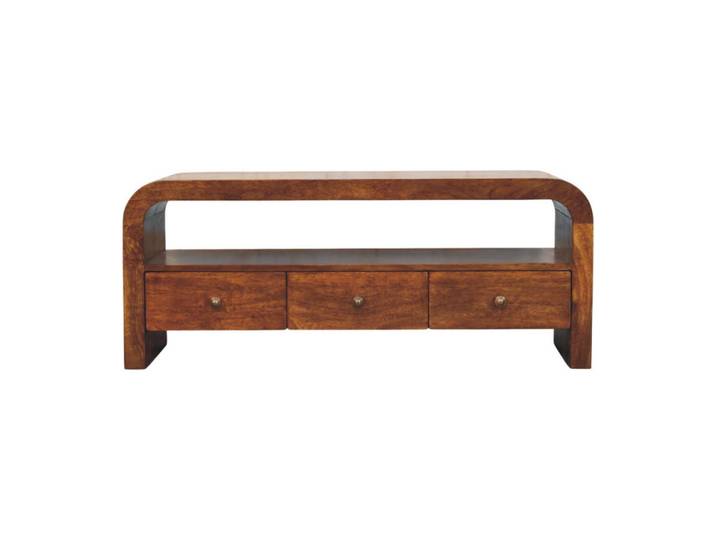 Artisan Furniture Tv-Möbel Darcy Kastanie, 3 Schubladen und Offenes Regal, Dunkelbraun, Holz, Echtholz,Mangoholz, Holz Optik, Rechteckig, 110x45x35 cm, Wohnzimmer, TV Möbel, Lowboards, Lowboards stehend