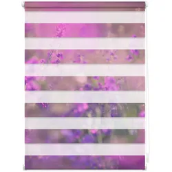 Lichtblick Duo Rollo Klemmfix, ohne Bohren, blickdicht, Blumenwiese - Fuchsia Violett