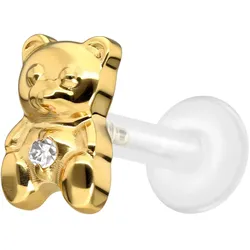 PTFE Labret mit Innengewinde + Titan-Aufsatz TEDDYBÄR