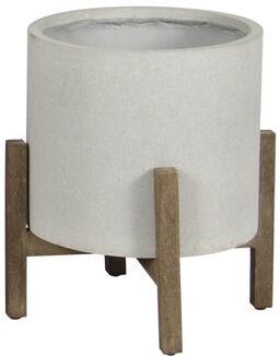"Mulber 19"" Round Standing Pot, Natural Stone"