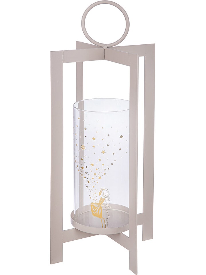GILDE Windlicht, "Sternenmädchen" in Grau - (L)13,5 x (H)42 cm - onesize
