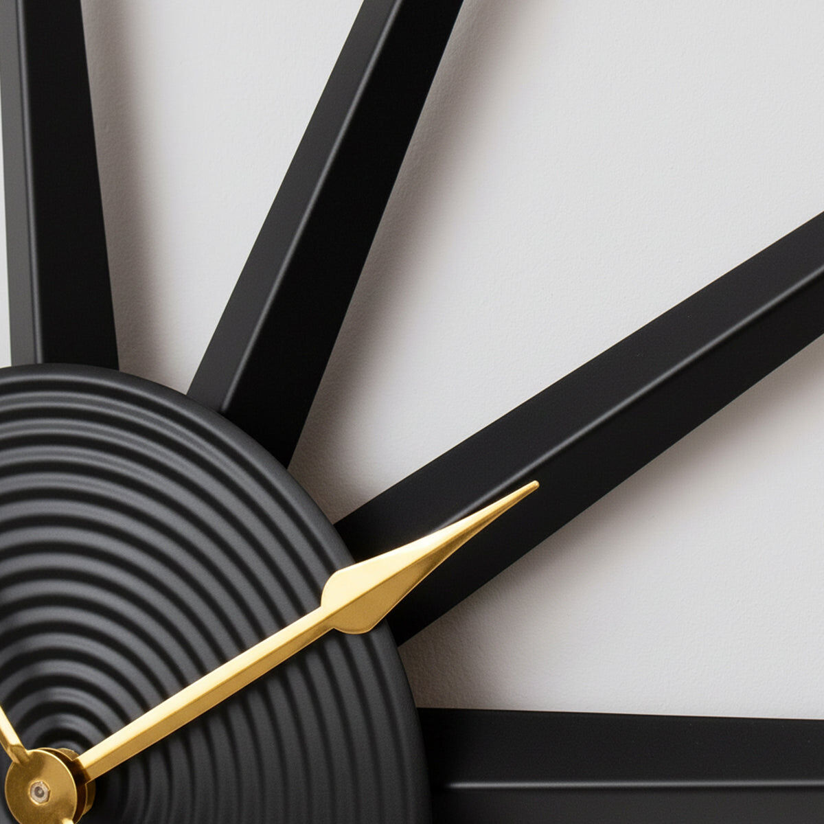 Black Metal Starburst Detail Wall Clock - 60cm x 60cm Metal