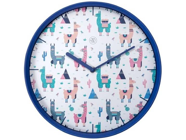 NeXtime Wanduhr nXt Alpalca Dia. 30cm Kunststoff Blauw