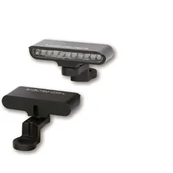 Highsider Stripe, LED Blinker m. Spiegelhalter - Schwarz Klar