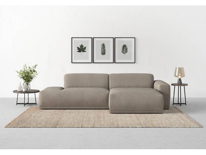 Ecksofa, Polyester, Braun 275×160 cm, L-Form, Hoher Sitzkomfort, Modern, Trendmanufaktur