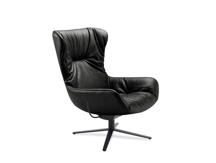 Wingback Chair Leya Freifrau schwarz, Designer Hoffmann Kahleyss Design, 71x103x86 cm