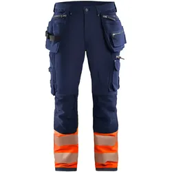 Warnschutz Stretch Handwerkerhose "1993" - C156 - marine/orange