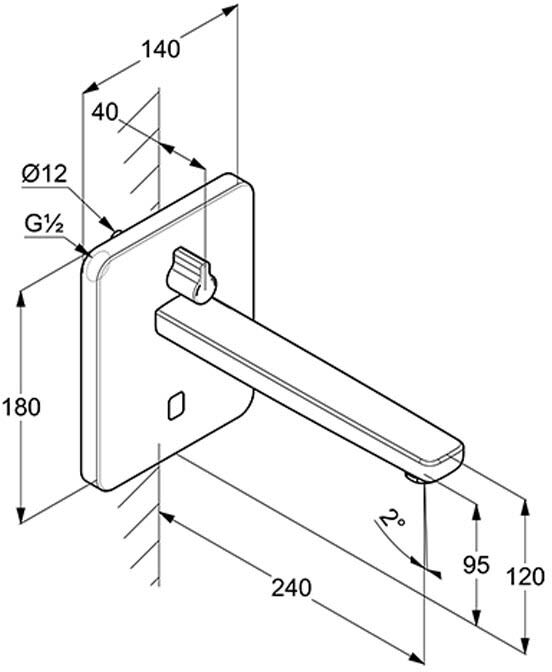 Kludi ZENTA E Unterputz-Elektronische-Waschtischarmatur, Ausladung 24 cm