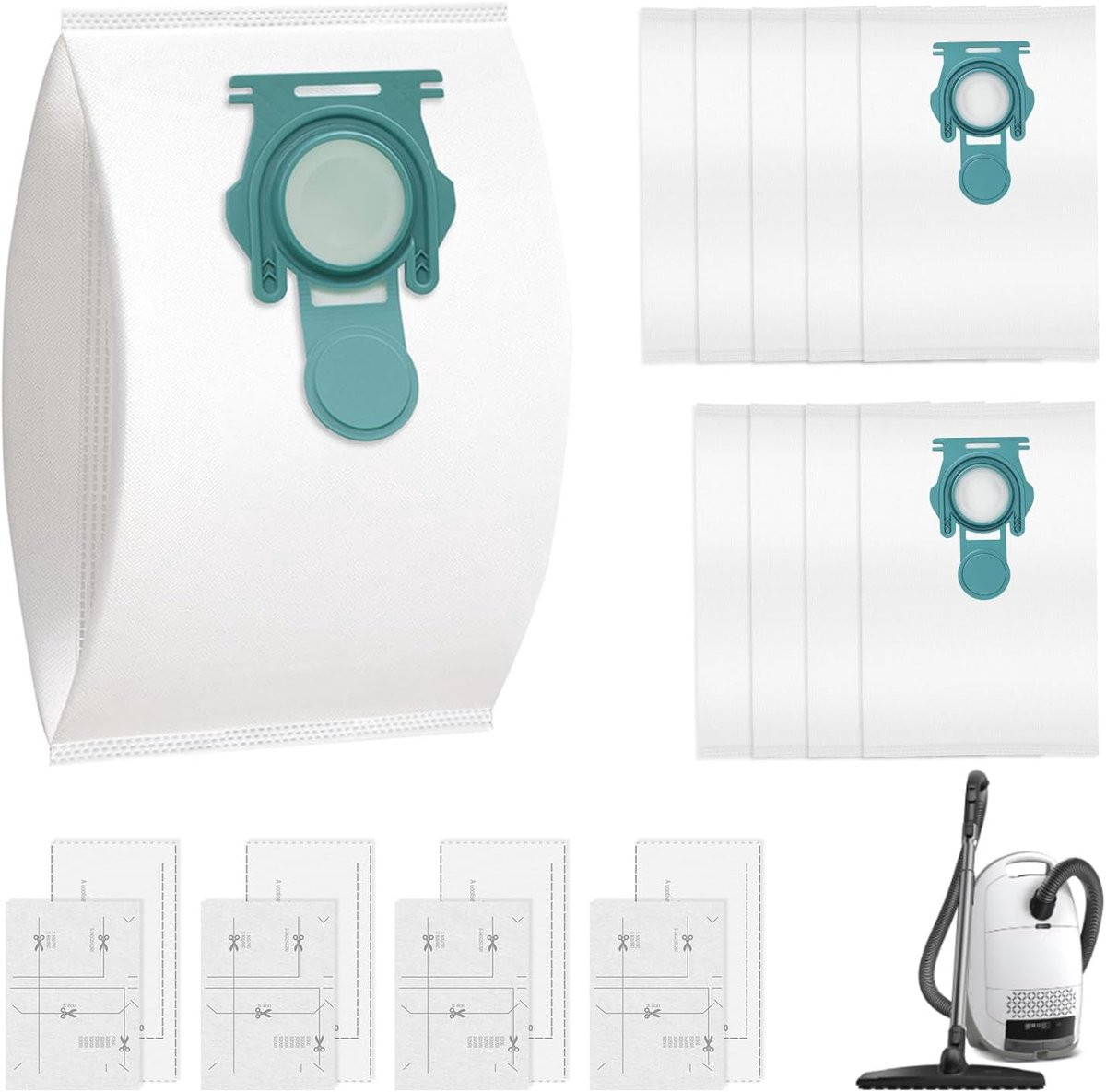 4 Filters compatibel met Miele Guard L1, M1 S8380, S1, 3D Efficiency zakken
