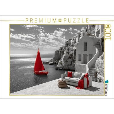 CALVENDO Puzzle Santorini, Sommer voller Leichtigkeit | 1000 Teile Lege-Größe 64x48cm Foto-Puzzle für glückliche Stunden, von , Calvendo Puzzle
