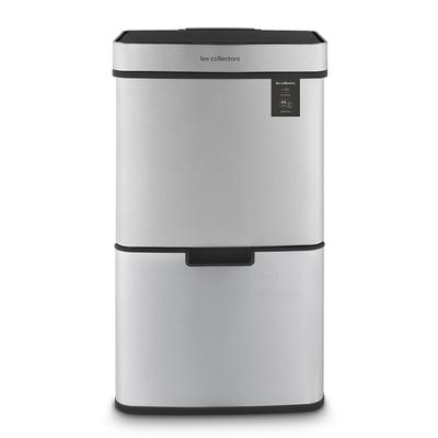 Les Collectors Sensormülleimer N°1010, 64L, Edelstahl, 3 Fächer 42+11+11, Automatische obere Öffnung, Infrarot-Erkennung, Leise, Design