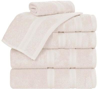 Home City, Inc.-Bath Smart Dry Zero Twist Bath Towel Set Six Piece Set, Six Piece Set, Ivory
