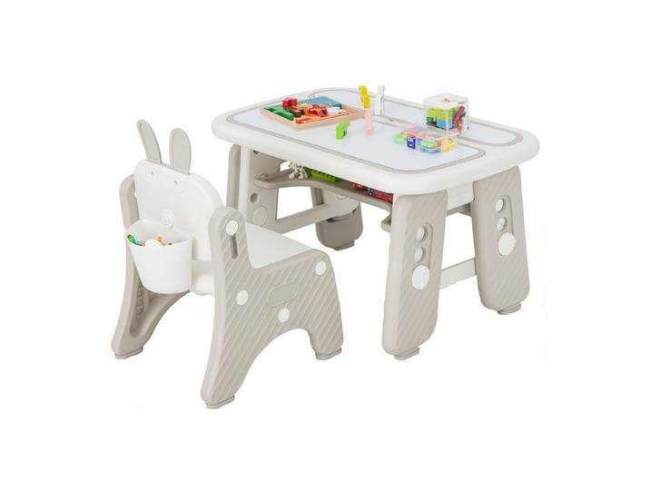 KOMFOTTEU Kindertisch, Kindersitzgruppe höhenverstellbar mit Straum