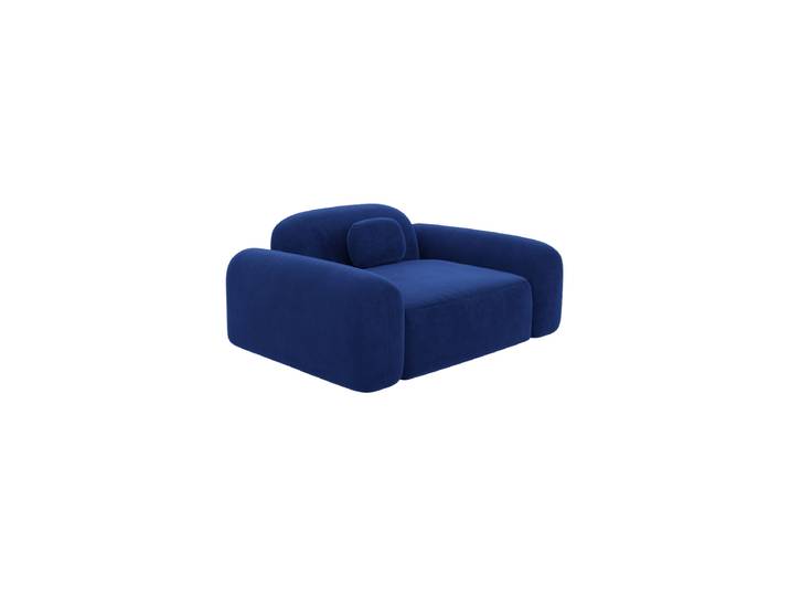 Design Loungesessel „Ravello“ mit Samtbezug Samtbezug Königsblau BLOOMINGLOFT Collection