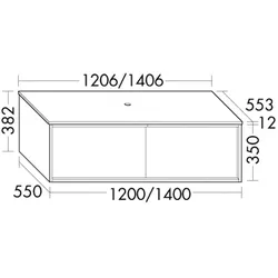 Burgbad Konsole +Waschtischunterschrank Uomo Preisgruppe 3 Eiche Hellgrau/Feinstein Beton SHPX121F7475A0390