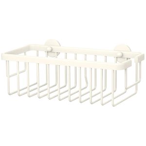 Tesa Duschablage Moon White 40577, weiß, zum Kleben, Duschkorb, Aluminium, 25 x 9,2 cm