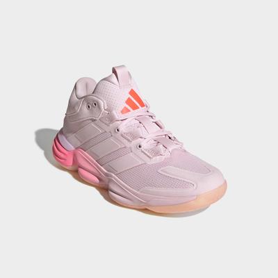 Hallenschuh ADIDAS PERFORMANCE "COURT STABIL", Damen, Gr. 42, distilled pink, distilled pink, solar turbo, Synthetik, Textil, Schuhe Hallenschuh, Handballschuh