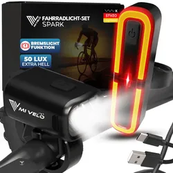 Fahrradlicht Set 50Lux mit Bremslicht "SPARK Ultimate" - Neu,oft gekauft,Zubehör