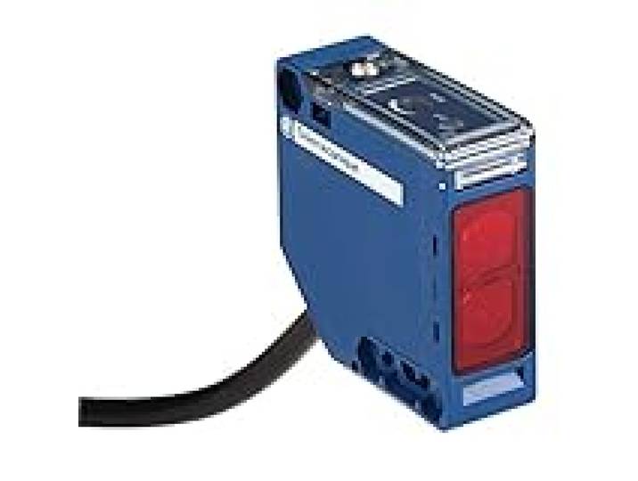 Telemecanique Sensors Capteur photoélectrique, plastique, conception compacte 50 x 50, réflexe, distance de détection de 10 m, 10 VDC-30 VDC, longueur de câble 2 m