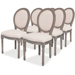 vidaXL Esszimmerstühle 6 Stk. Creme Stoff