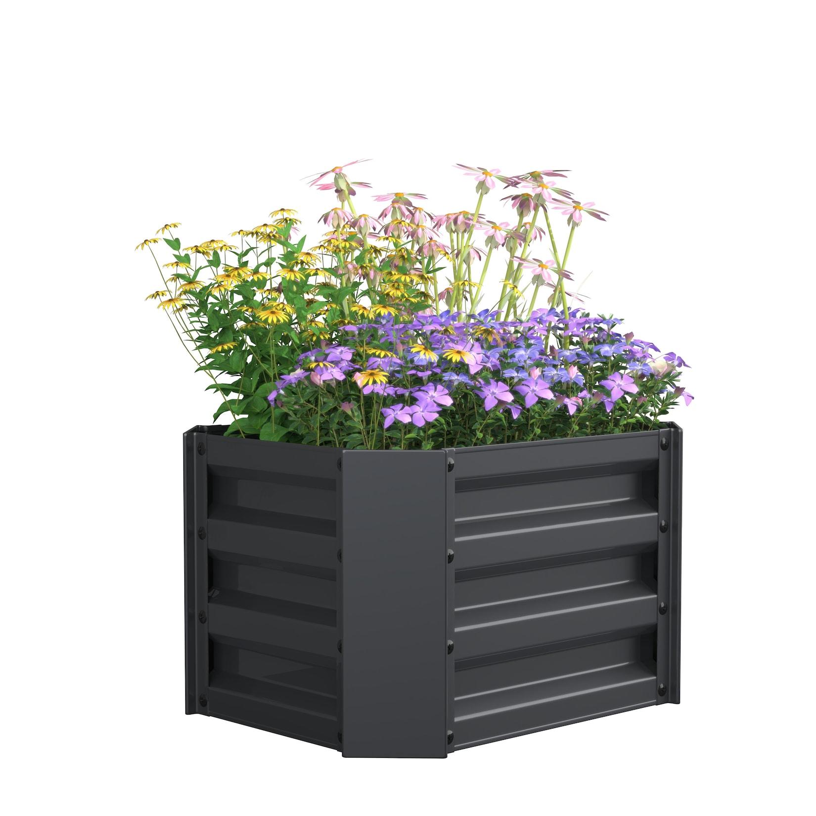 VCM Metall Hochbeet 50x40x30 cm, rechteckiger Pflanzkasten für Balkon, Terrasse & Garten, Pflanzenbeet ohne Boden, Galdo M