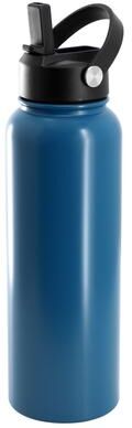 Gibson 38 Ounce Sweat Proof Stainless Steel Thermal Bottle with Handle Blue