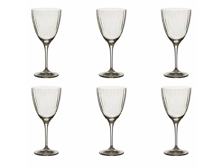 Verres à vin Sensa Riffel ensemble de 6 20cm Gris/Gris