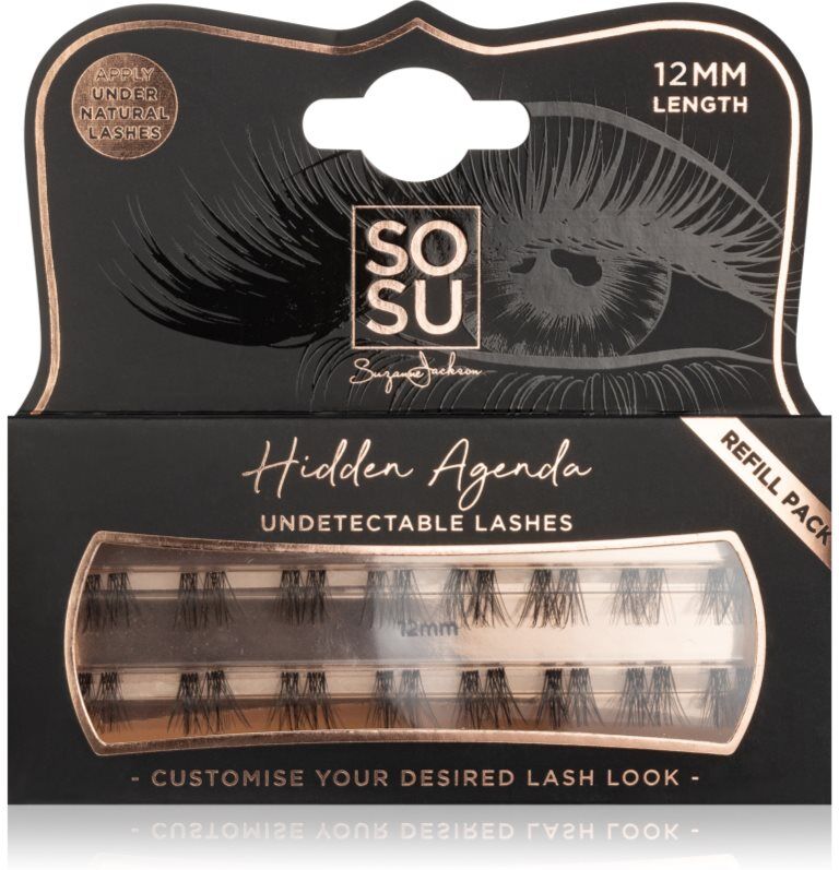 SOSU Cosmetics Hidden Agenda Undetectable Lashes knott-free individual cluster lashes 12 mm
