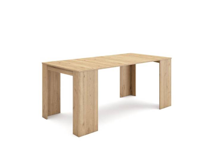 Skraut Home - Table console extensible - Chêne - 180 cm - 8 personnes