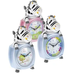 Mebus 26637 Kinder-Quarzwecker Motiv Zebra    farblich sortiert