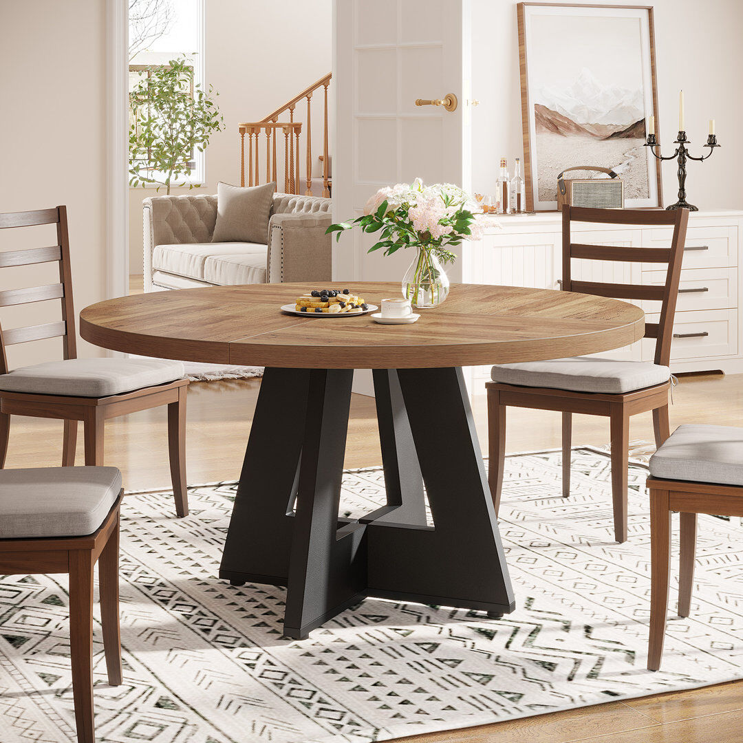 Blue Elephant Round Dining Table Natural/Black