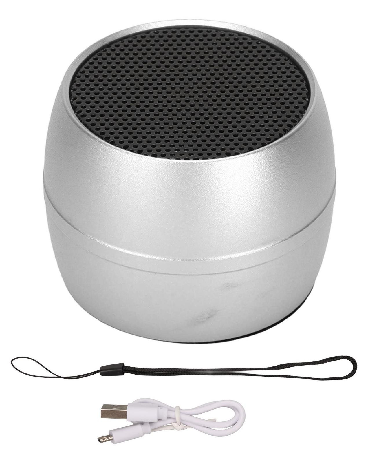 Gistuch Mini Bluetooth-luidspreker, IP67 waterdicht, USB-oplaadbaar met ingebouwde microfoon, zilverkleurig