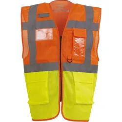 Yoko Unisex Top Cool Hi-Vis mesh executive waistcoat Warnschutz-Weste HVW820 hi-vis orange/hi-vis yellow XL