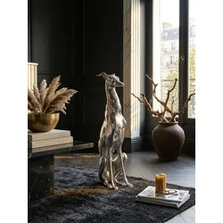 Dekofigur Windhund Aluminium Silber 70 cm im Design-Stil