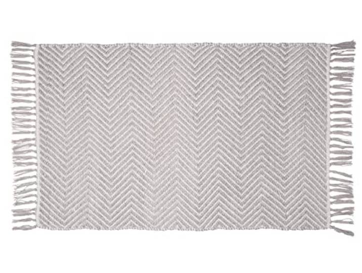 WENKO Badematte Gata, nachhaltiger Badteppich hergestellt aus recycelten PET Flaschen im trendigen Ethno-Style mit rutschhemmender Unterseite, waschbar bis 40°C, (B x H): 50 x 80 cm, Grau/Weiß