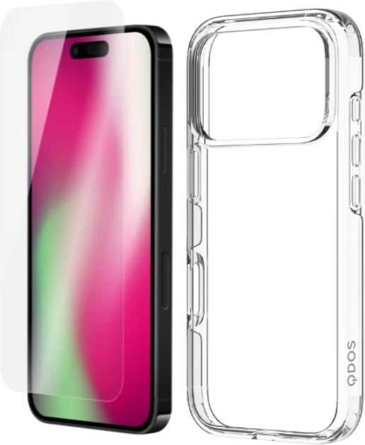 QDOS iPhone 18 Pro & 17 Pro Dual Defence Plus Bundle – Clear