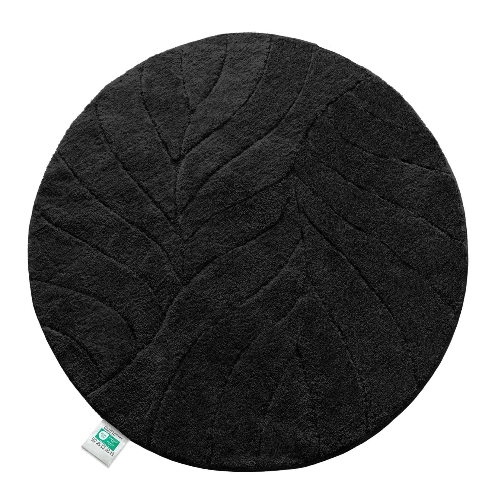 Floordirekt Badematte Maris Badteppich in Rund Schwarz