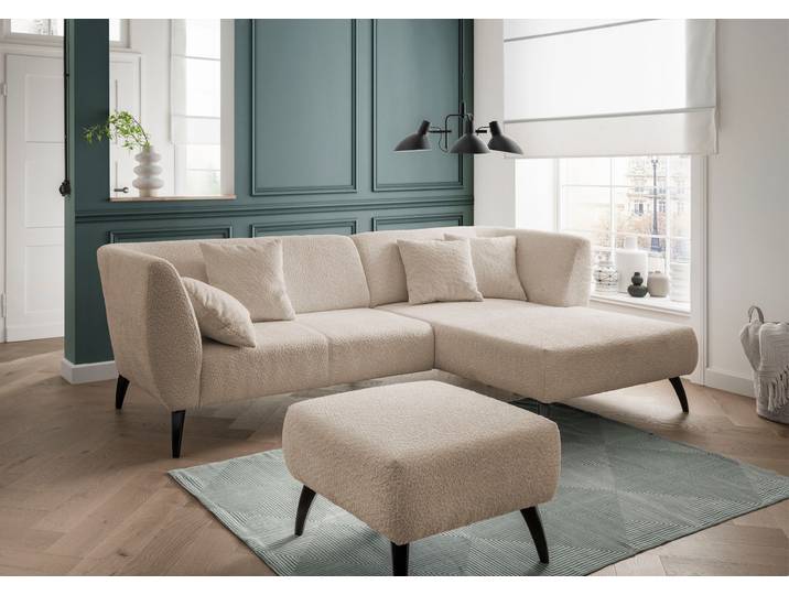 Ecksofa, Mikrofasern, Beige, 264×160 cm, Gepolsterte Rückenlehne, Klassisch, Inosign