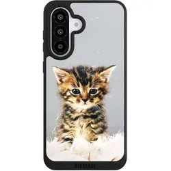 Nivocase Handyhülle für Samsung Galaxy A56 5G Hülle NIVOpure Case Schwarz Feder Haustier Katze (Samsung Galaxy A56 5G), Smartphone Hülle, Schwarz